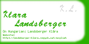 klara landsberger business card