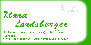 klara landsberger business card